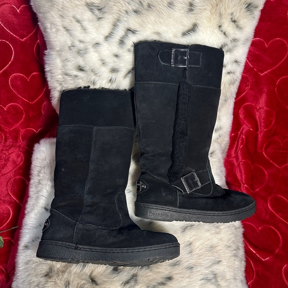Bearpaw Sheepskin Shearling Woodbury Tall Boots Size 9 - Picture 3 of 11